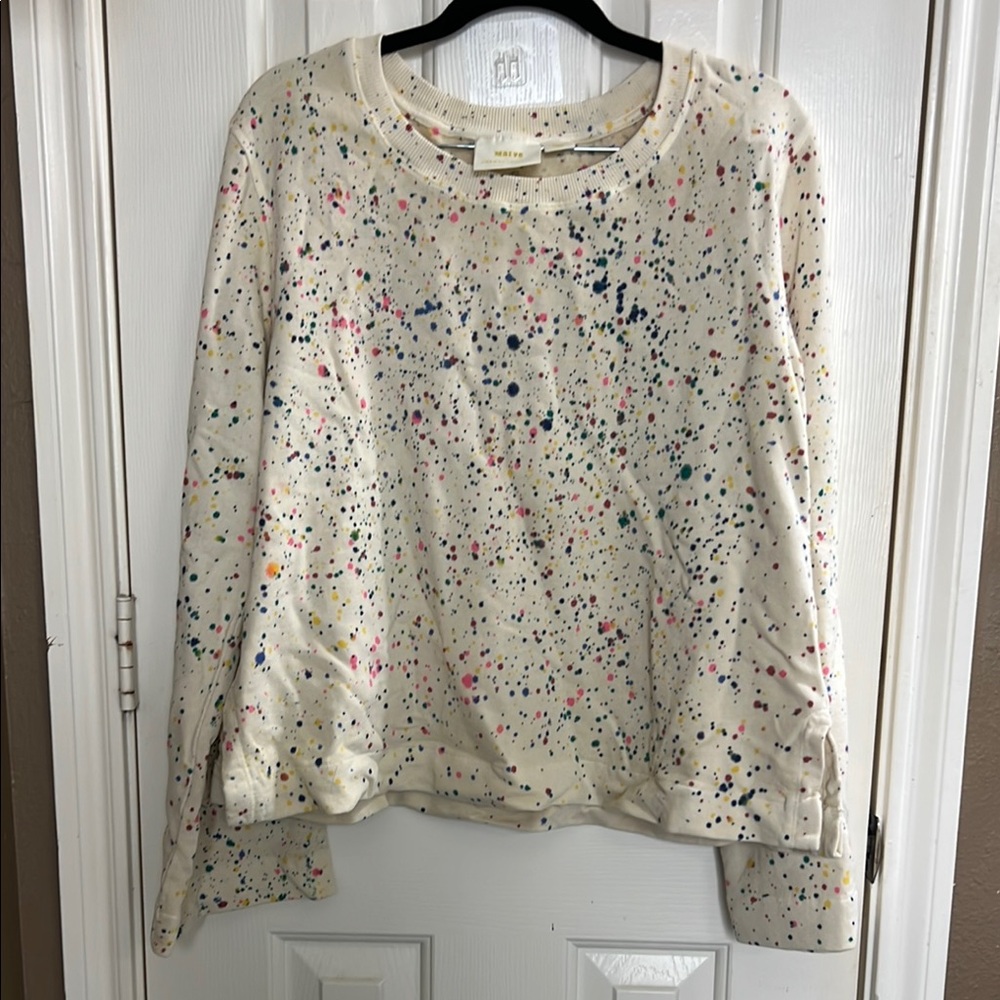 Maeve Cream Multicolor Speckle Sweater size M